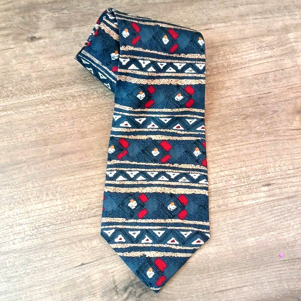 Barbara Blank Vintage 100% Silk Handmade Abstract Tie